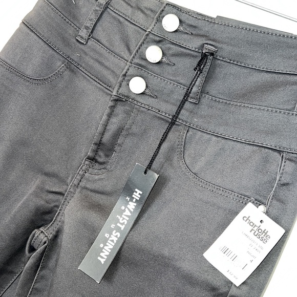 Refuge Hi-Waist Skinny Jeans (in rust and dark grey) - Picture 5 of 6